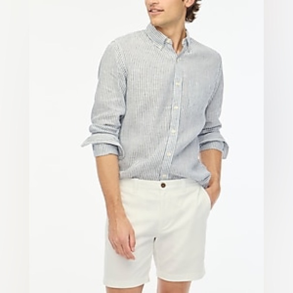 NWT J.Crew Factory Flex Chino Shorts 7” White Men’s Size 38 Stretch Cotton